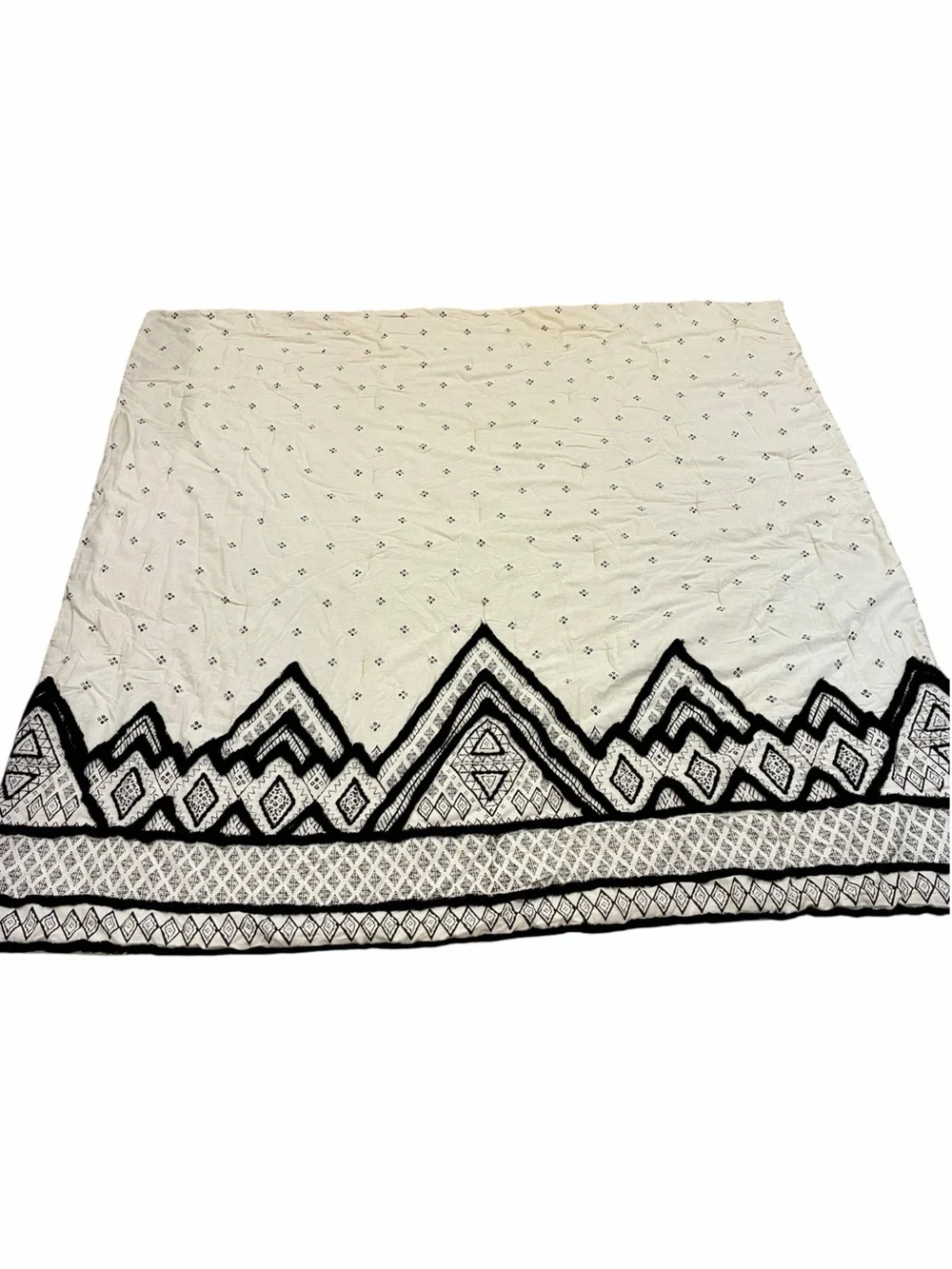 Ink+Ivy Cotton Flax Marta Comforter Chenille Textured Mountain Pattern Trim Full